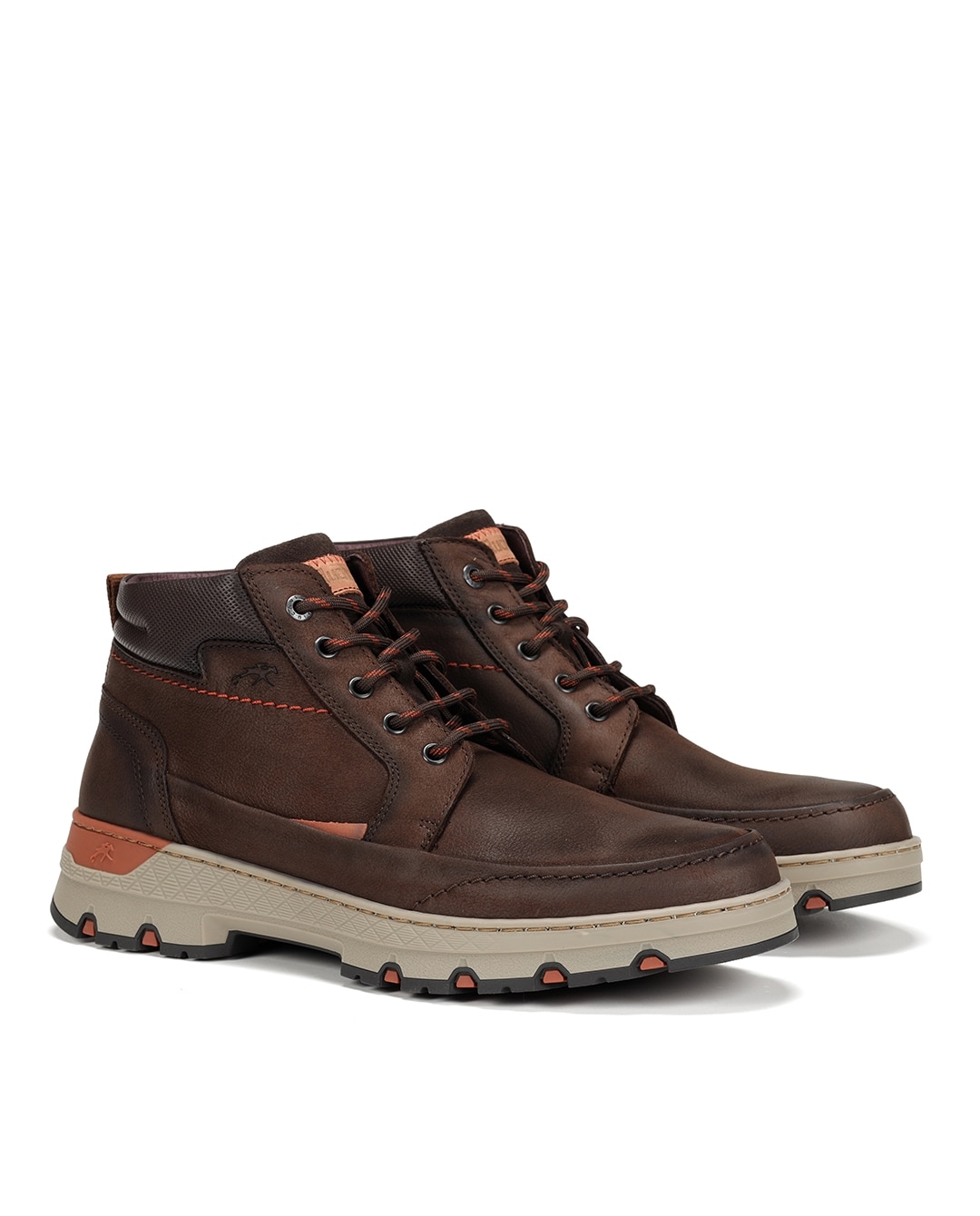 Botines de hombre fabricados en engrasado - Fluchos - Marrón / Naranja Marrón / Naranja-3