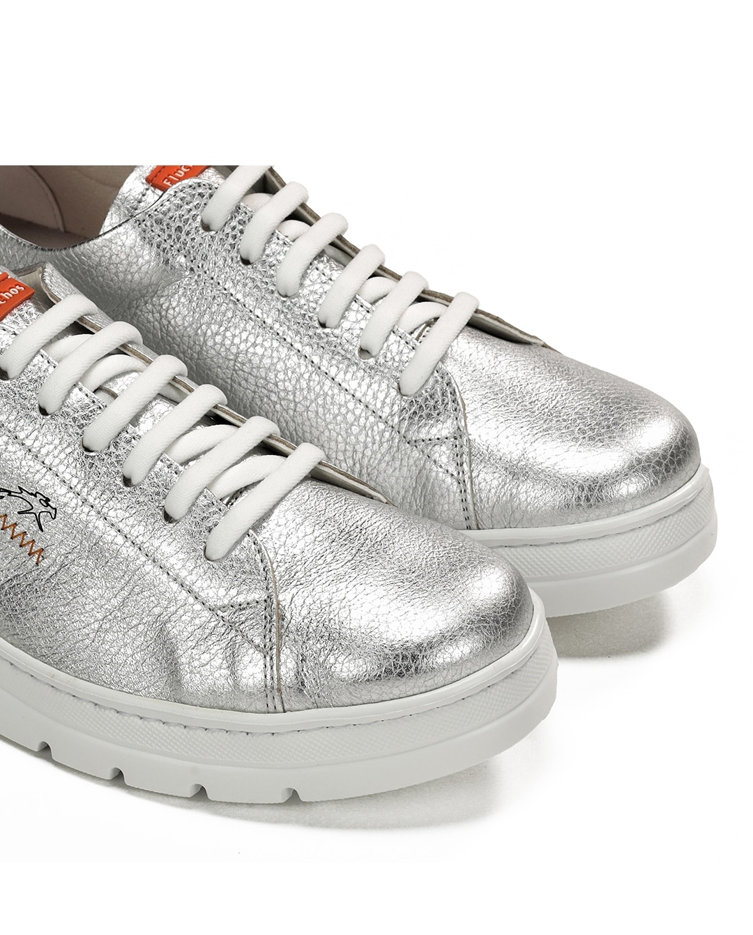 Zapatos de cordones de mujer fabricados en piel - Fluchos - Plateado Plateado-6
