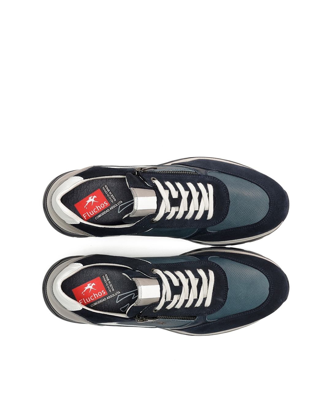 Zapatillas deportivas de hombre fabricados en serraje - Fluchos - Azul Azul-5