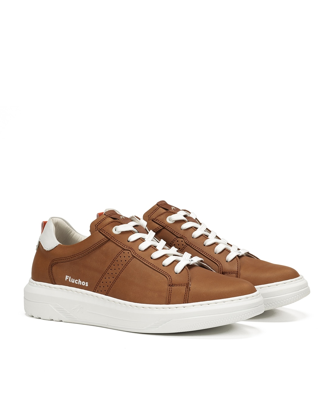 Zapatillas deportivas de hombre fabricados en piel - Fluchos - Marrón Marrón-2