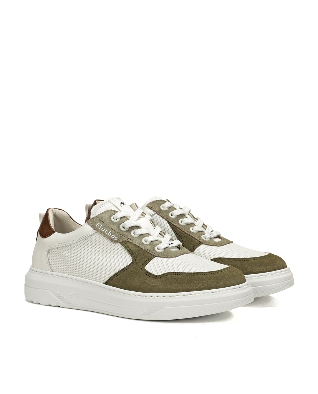 Zapatillas deportivas de hombre fabricados en serraje - Fluchos - Verde Oliva Verde Oliva-2