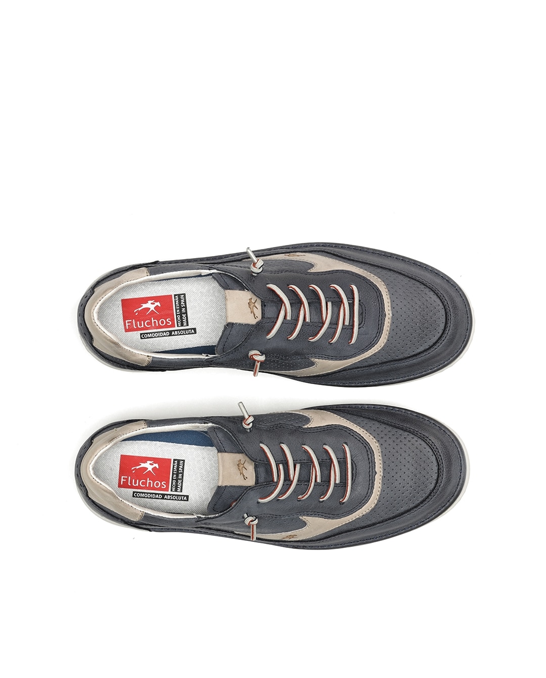 Zapatillas deportivas de hombre fabricados en nobuck - Fluchos - Azul antracita Azul antracita-5