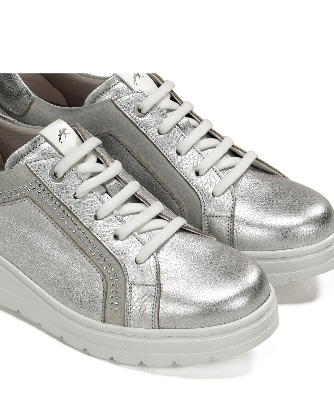 Zapatos de cordones de mujer fabricados en piel - Fluchos - Plata Plata-6