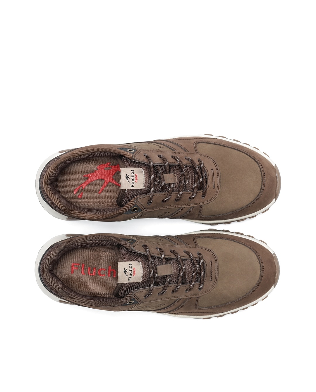 Zapatos de cordones de hombre fabricados en nobuck - Fluchos - Marrón piedra Marrón piedra-5