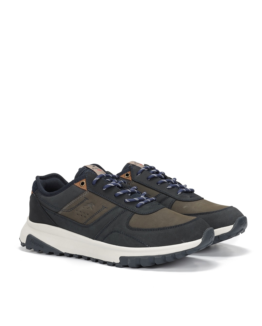 Zapatos de cordones de hombre fabricados en nobuck - Fluchos - Azul Azul-2