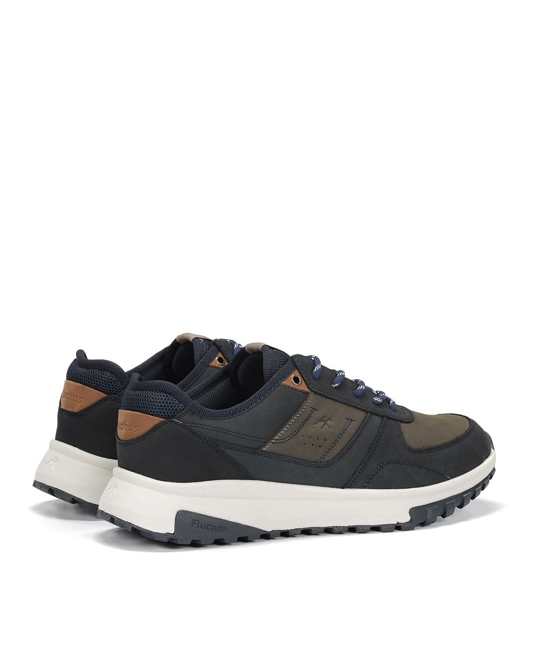 Zapatos de cordones de hombre fabricados en nobuck - Fluchos - Azul Azul-3
