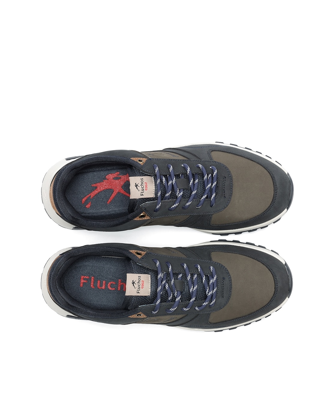 Zapatos de cordones de hombre fabricados en nobuck - Fluchos - Azul Azul-5
