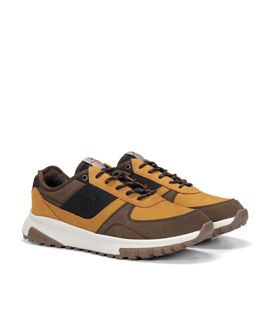 Zapatos de cordones de hombre fabricados en nobuck - Fluchos - Marrón / Naranja Marrón / Naranja-3