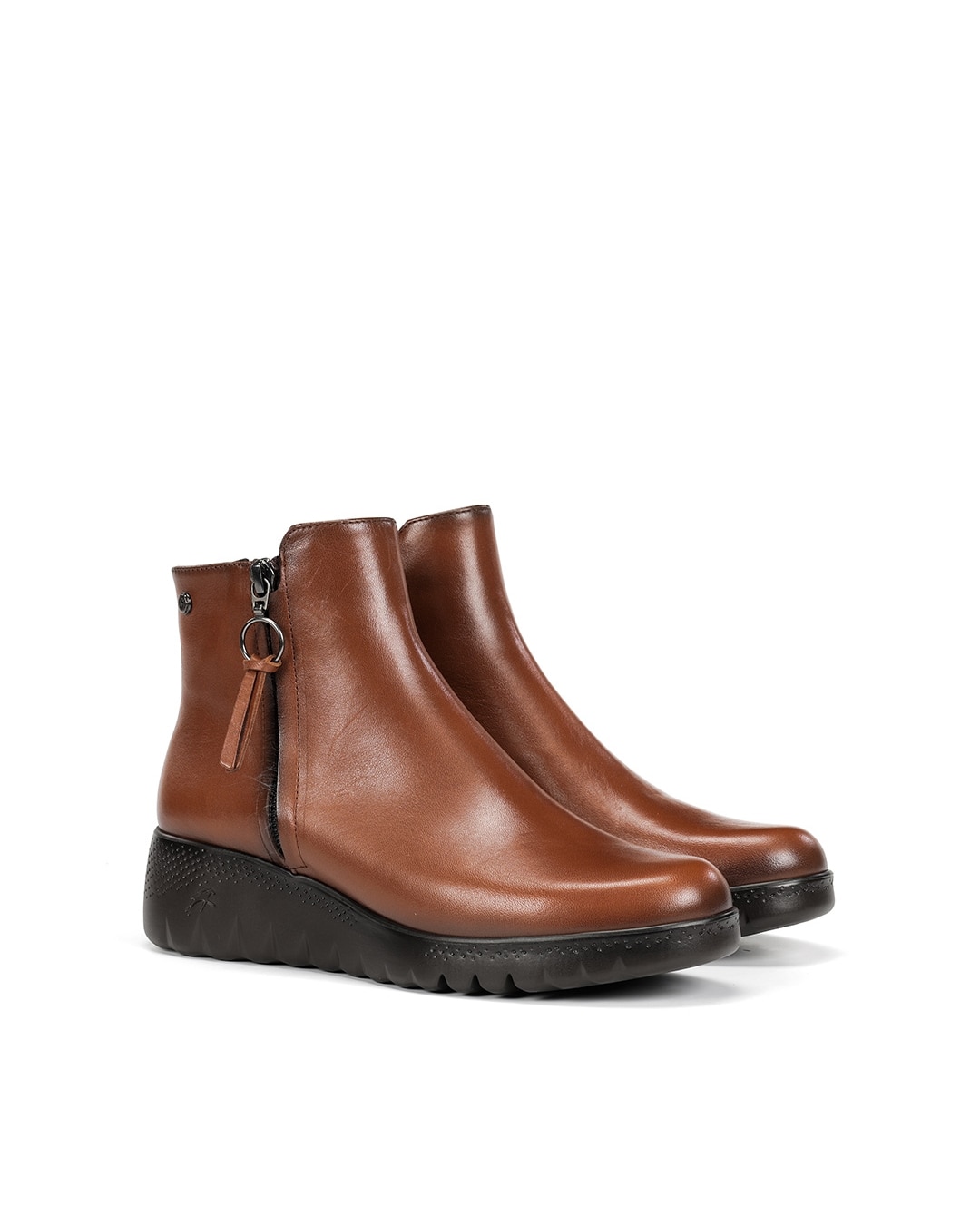 Botines de mujer fabricados en piel - Fluchos - Marrón claro Marrón claro-4