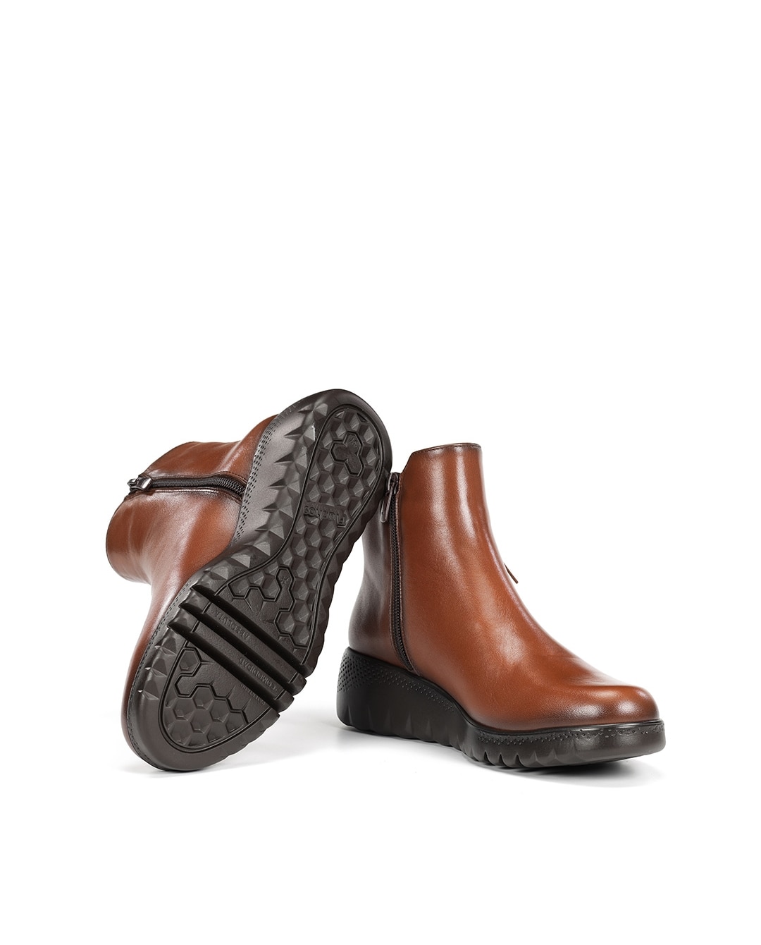 Botines de mujer fabricados en piel - Fluchos - Marrón claro Marrón claro-2