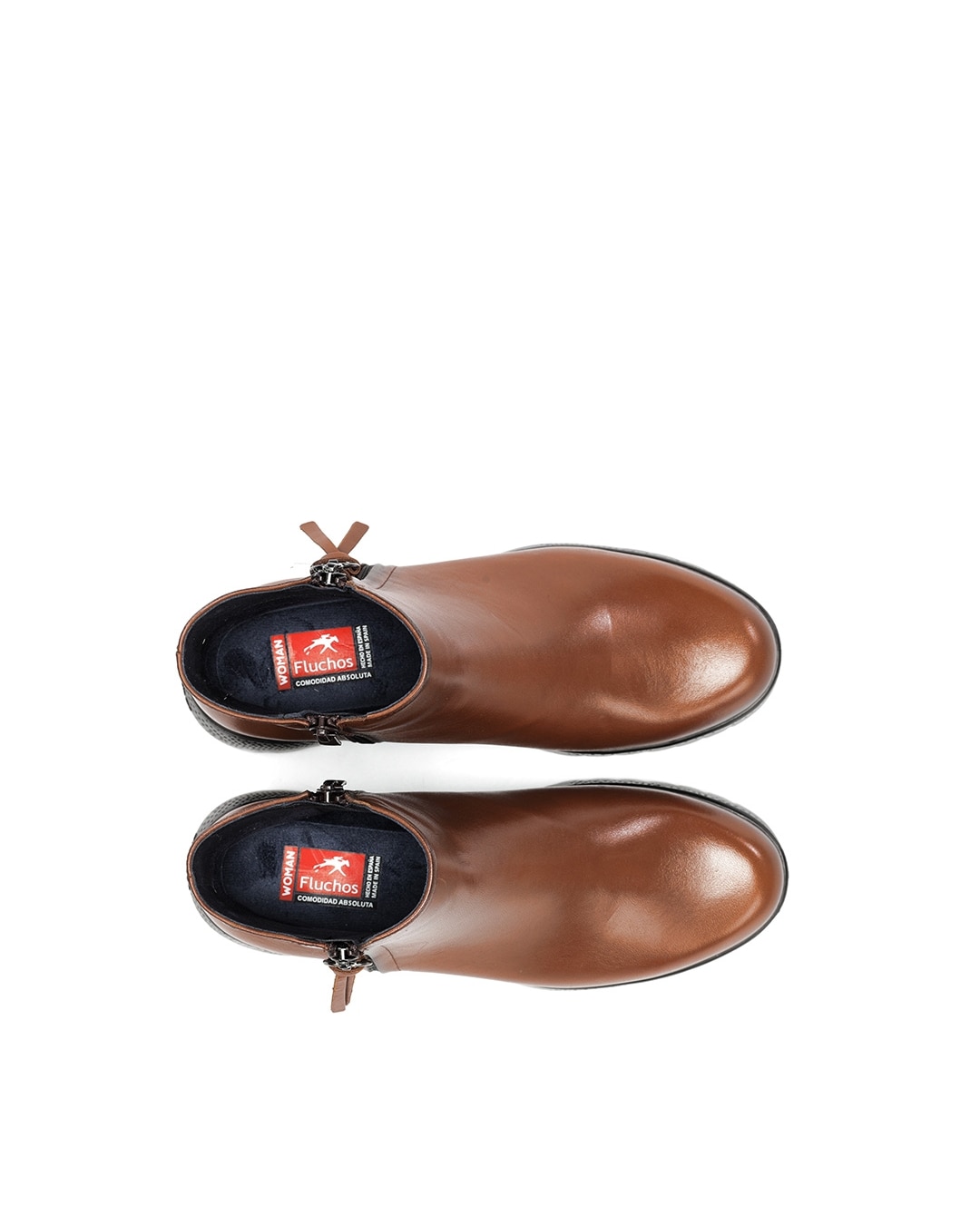 Botines de mujer fabricados en piel - Fluchos - Marrón claro Marrón claro-5