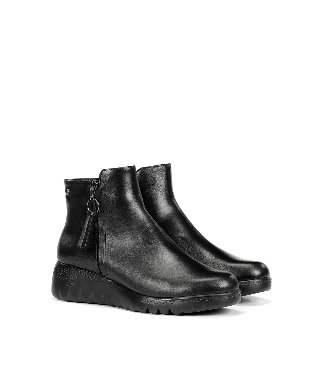 Botines de mujer fabricados en piel - Fluchos - Negro / Grafito Negro / Grafito-4