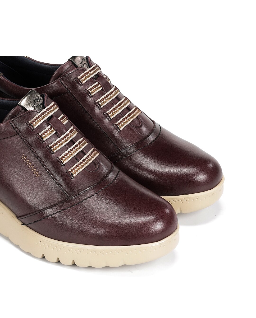 Zapatos de cordones de mujer fabricados en piel - Fluchos - Rojo Rojo-6