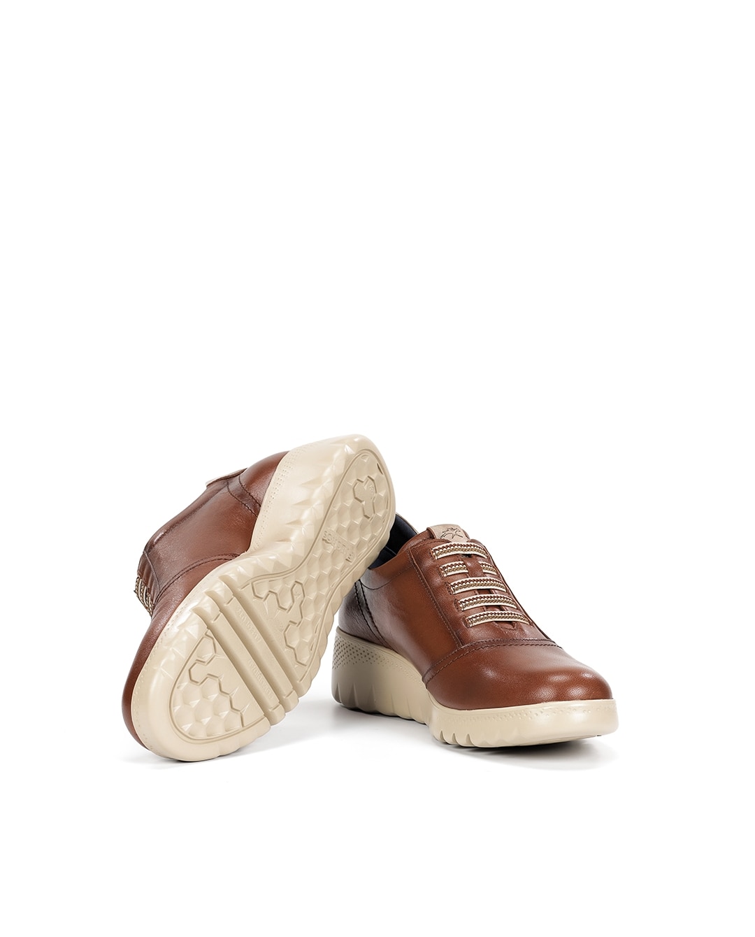 Zapatos de cordones de mujer fabricados en piel - Fluchos - Marrón / Naranja Marrón / Naranja-4
