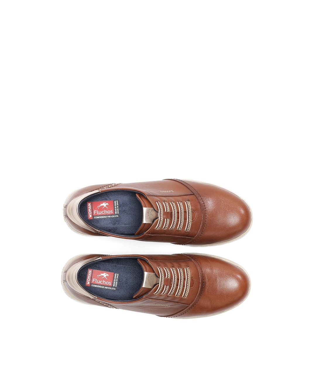 Zapatos de cordones de mujer fabricados en piel - Fluchos - Marrón / Naranja Marrón / Naranja-5