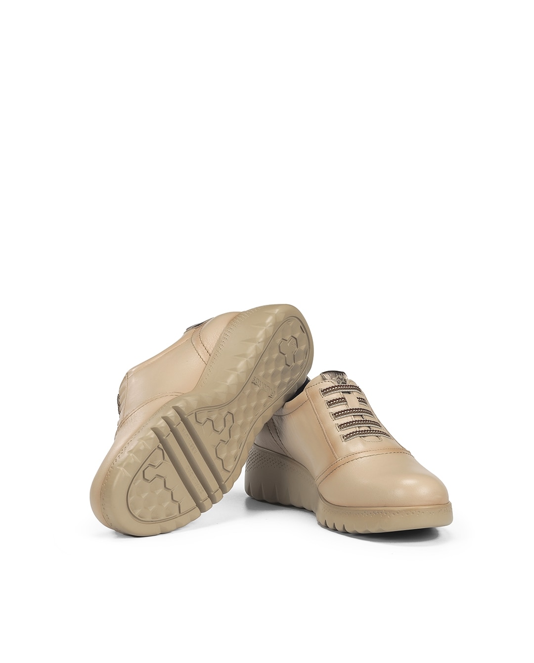 Zapatos de cordones de mujer fabricados en piel - Fluchos - Marrón / Blanco roto Marrón / Blanco roto-4