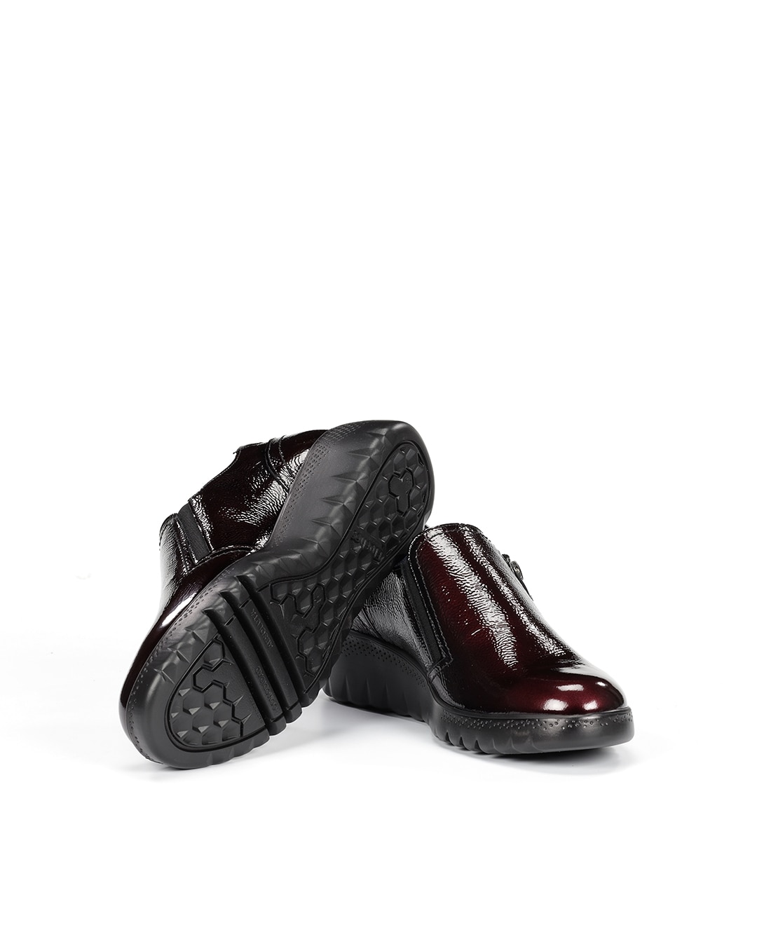 Mocasines de mujer fabricados en charol - Fluchos - Burdeos Burdeos-4