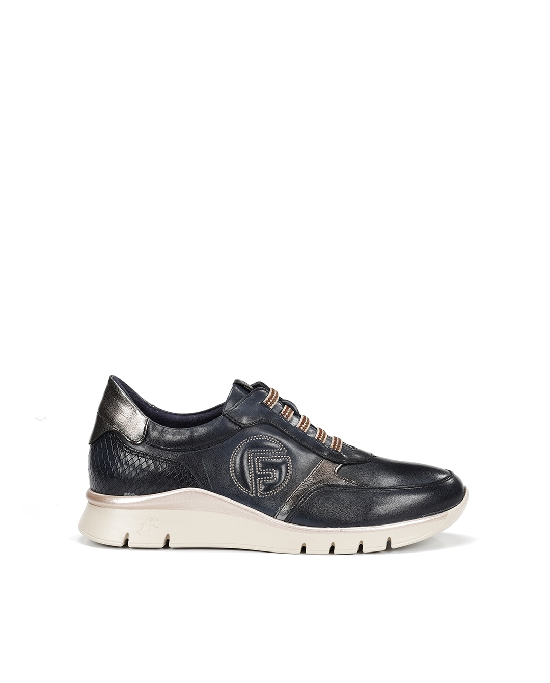 Zapatos de cordones de mujer fabricados en piel - Fluchos - Azul Azul-1