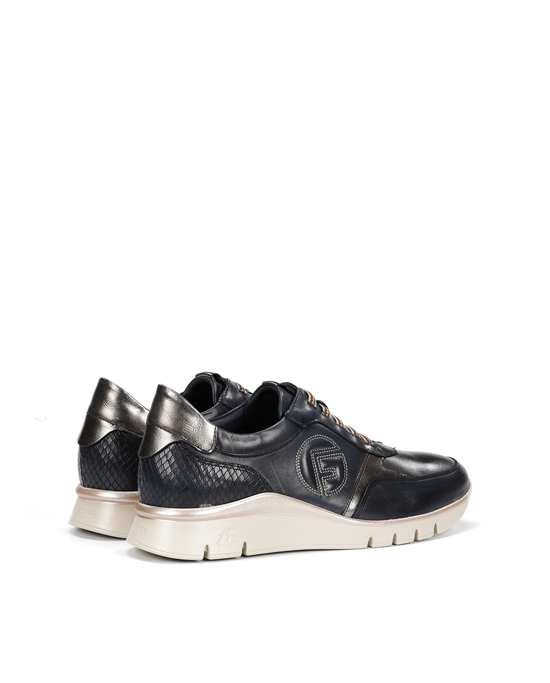 Zapatos de cordones de mujer fabricados en piel - Fluchos - Azul Azul-2