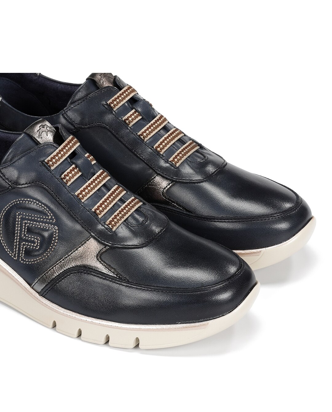 Zapatos de cordones de mujer fabricados en piel - Fluchos - Azul Azul-6