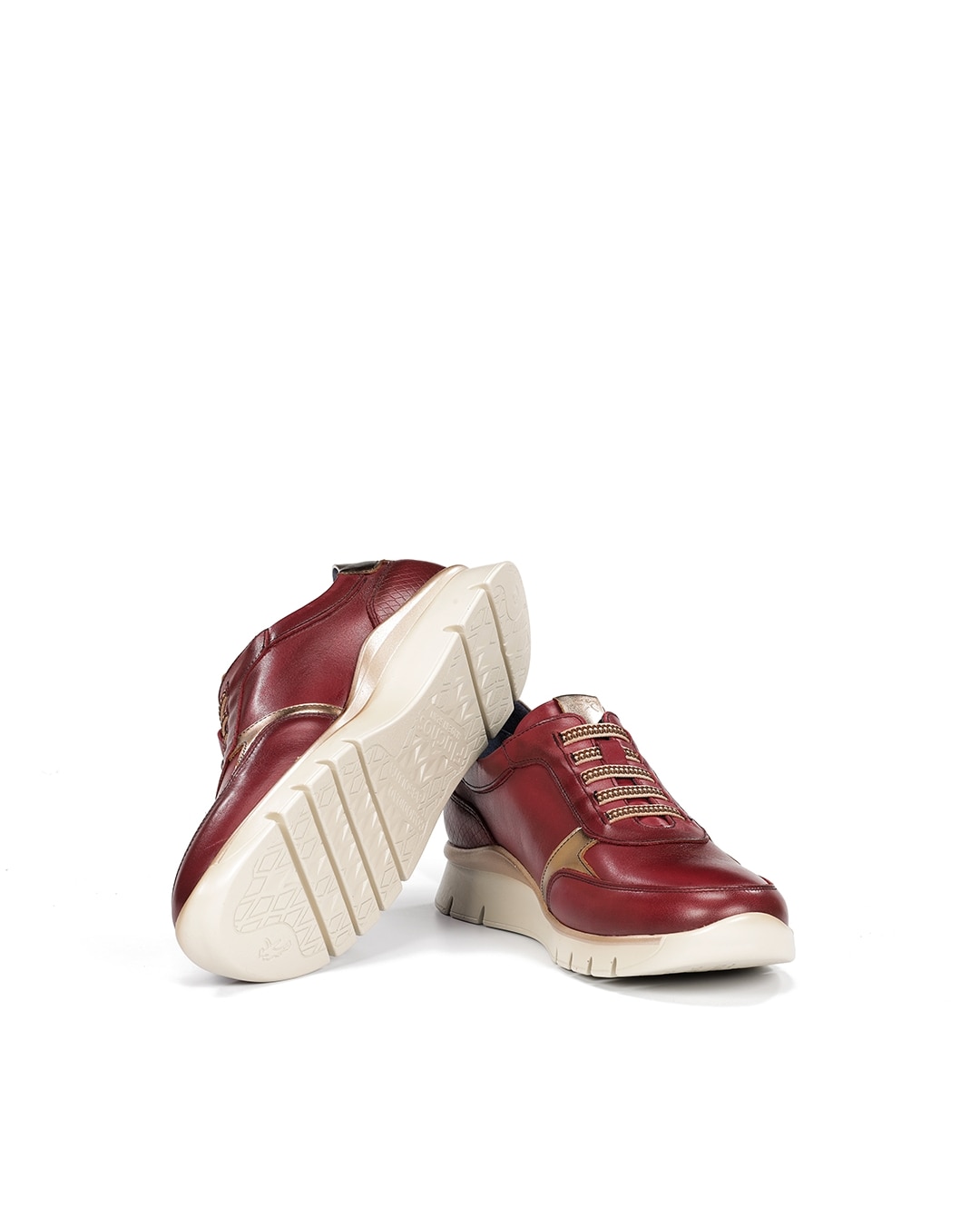 Zapatos de cordones de mujer fabricados en piel - Fluchos - Burdeos Burdeos-4