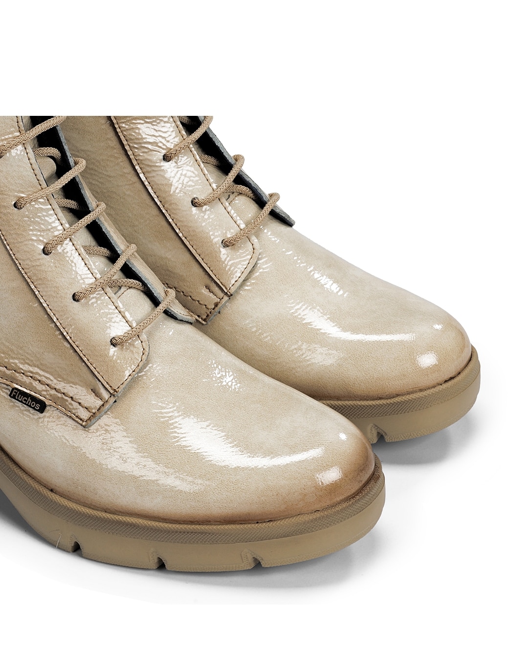 Botines de mujer fabricados en charol - Fluchos - Beige Beige-6