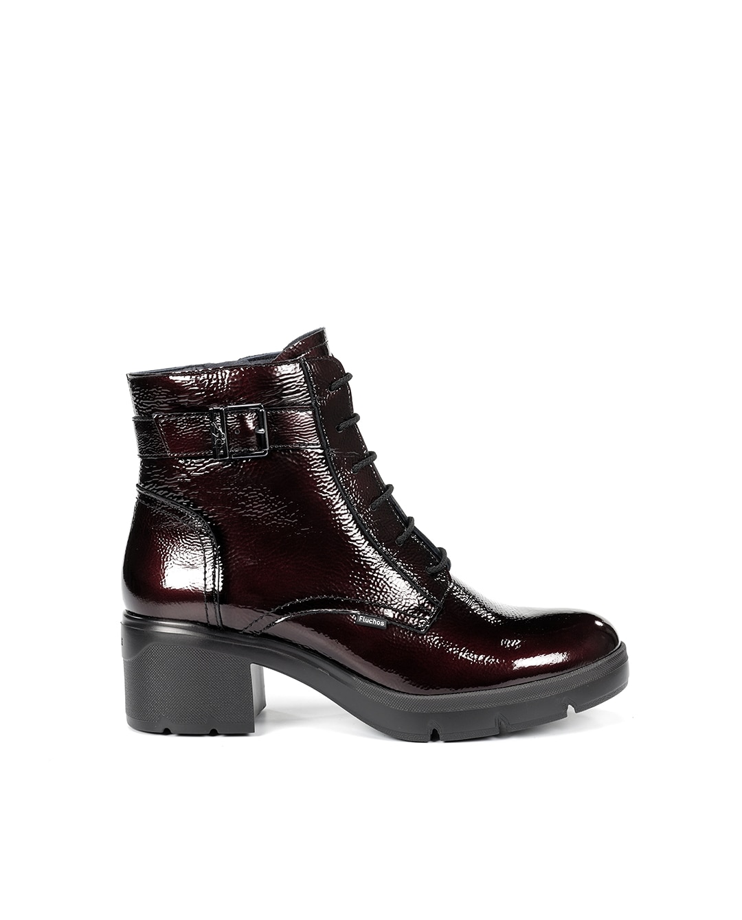 Botines de mujer fabricados en charol - Fluchos - Burdeos Burdeos-1