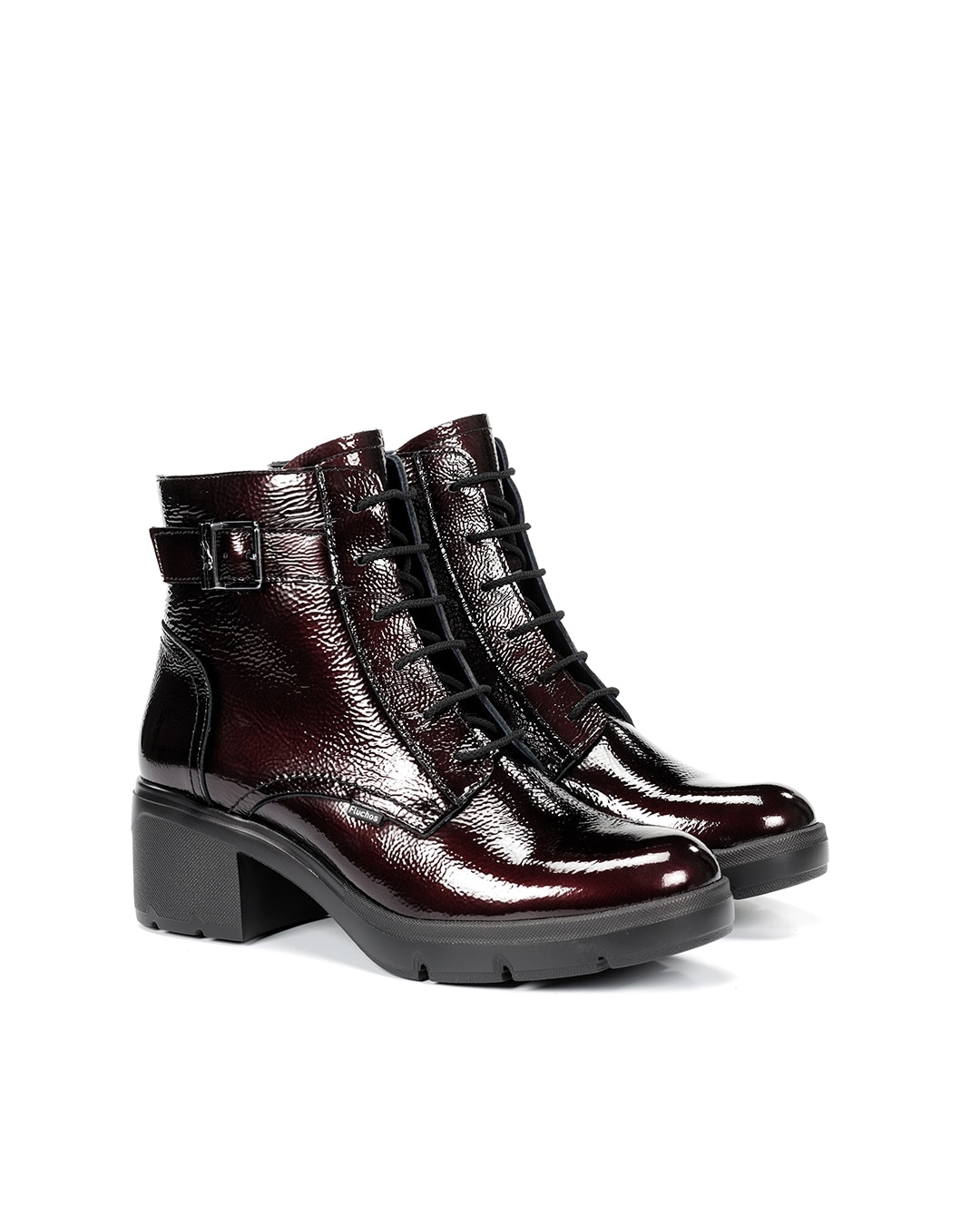 Botines de mujer fabricados en charol - Fluchos - Burdeos Burdeos-3