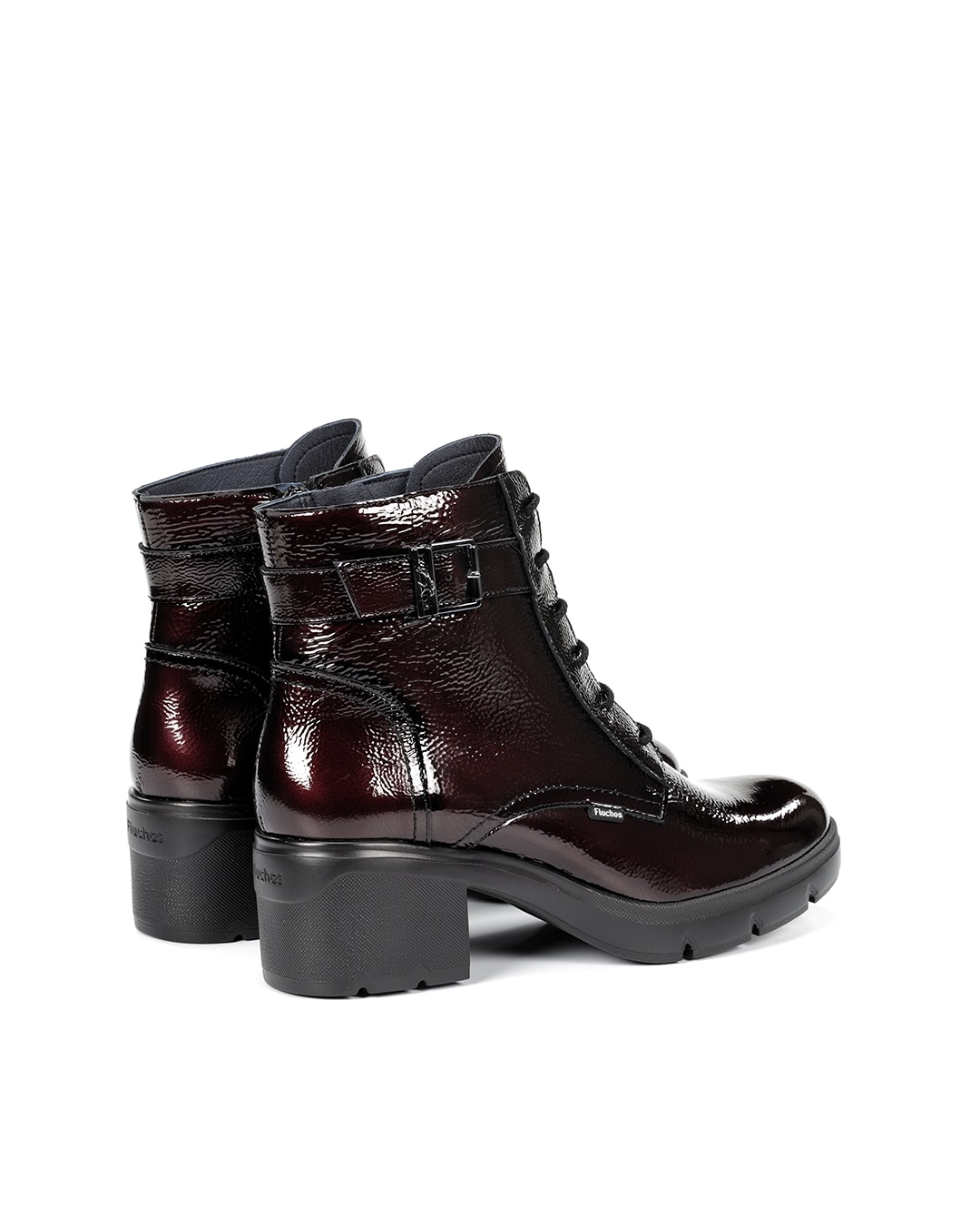Botines de mujer fabricados en charol - Fluchos - Burdeos Burdeos-2