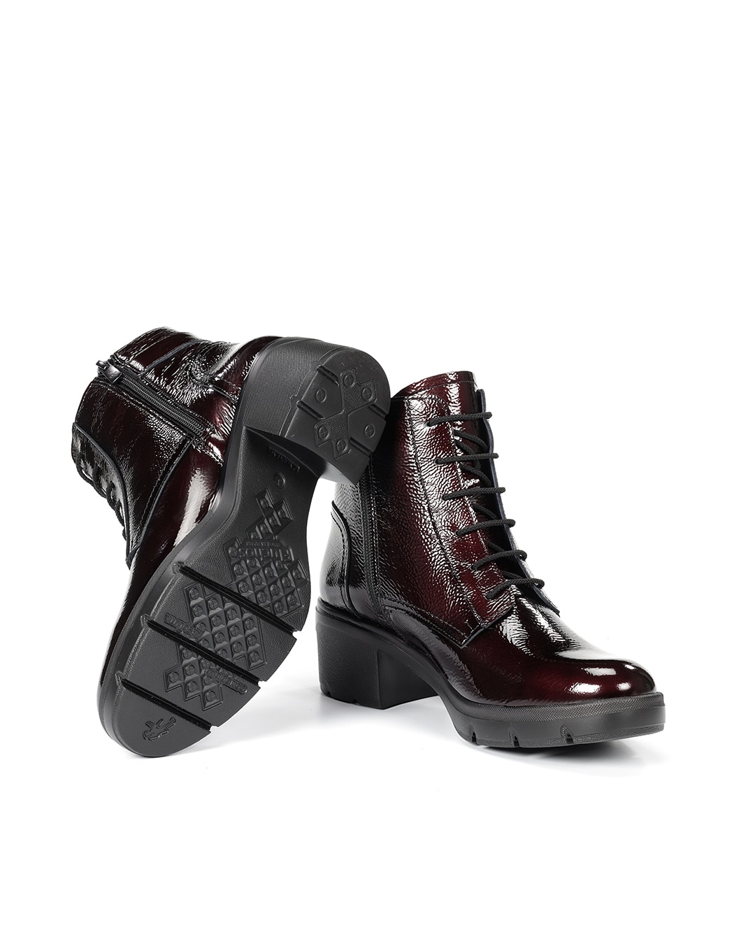 Botines de mujer fabricados en charol - Fluchos - Burdeos Burdeos-4