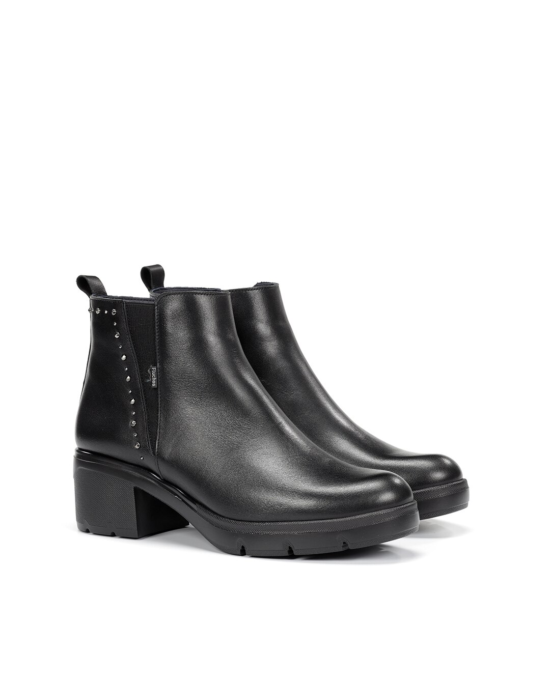 Botines de mujer fabricados en piel - Fluchos - Gris oscuro Gris oscuro-3