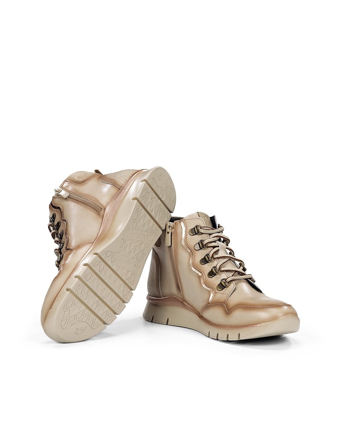 Zapatos de cordones de mujer fabricados en piel - Fluchos - Blanco Blanco-4