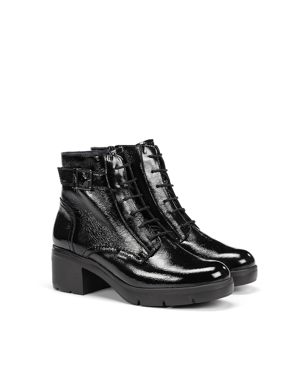 Botines de mujer fabricados en charol - Fluchos - Negro Negro-3