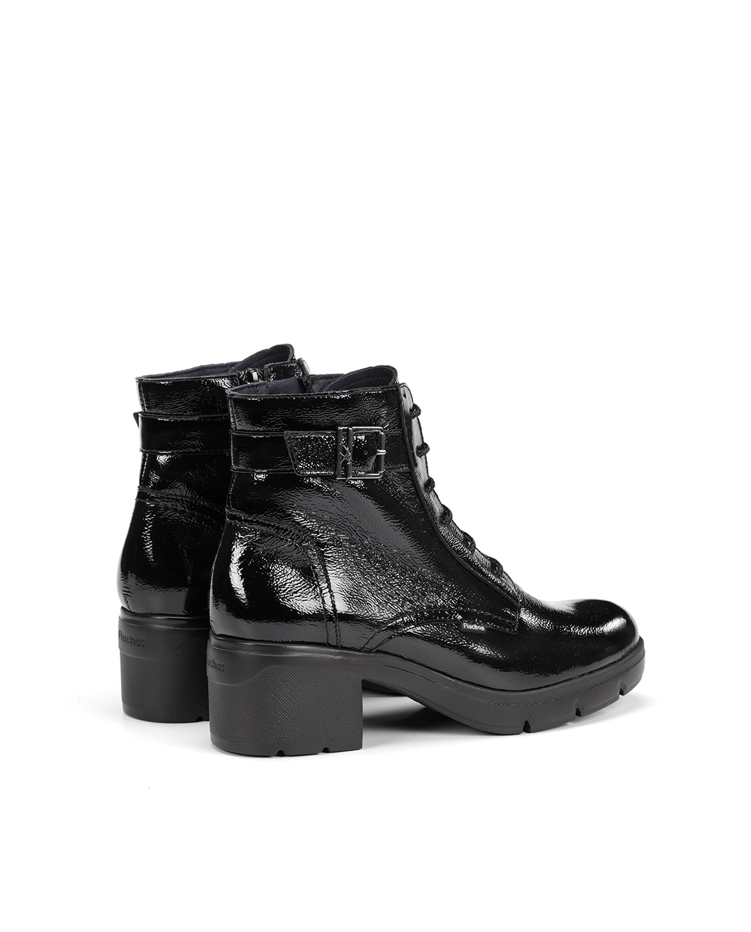 Botines de mujer fabricados en charol - Fluchos - Negro Negro-4