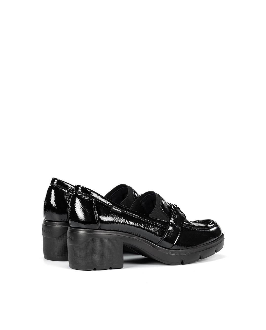 Mocasines de mujer fabricados en charol - Fluchos - Negro Negro-2