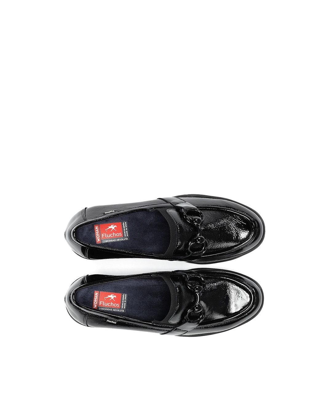Mocasines de mujer fabricados en charol - Fluchos - Negro Negro-5