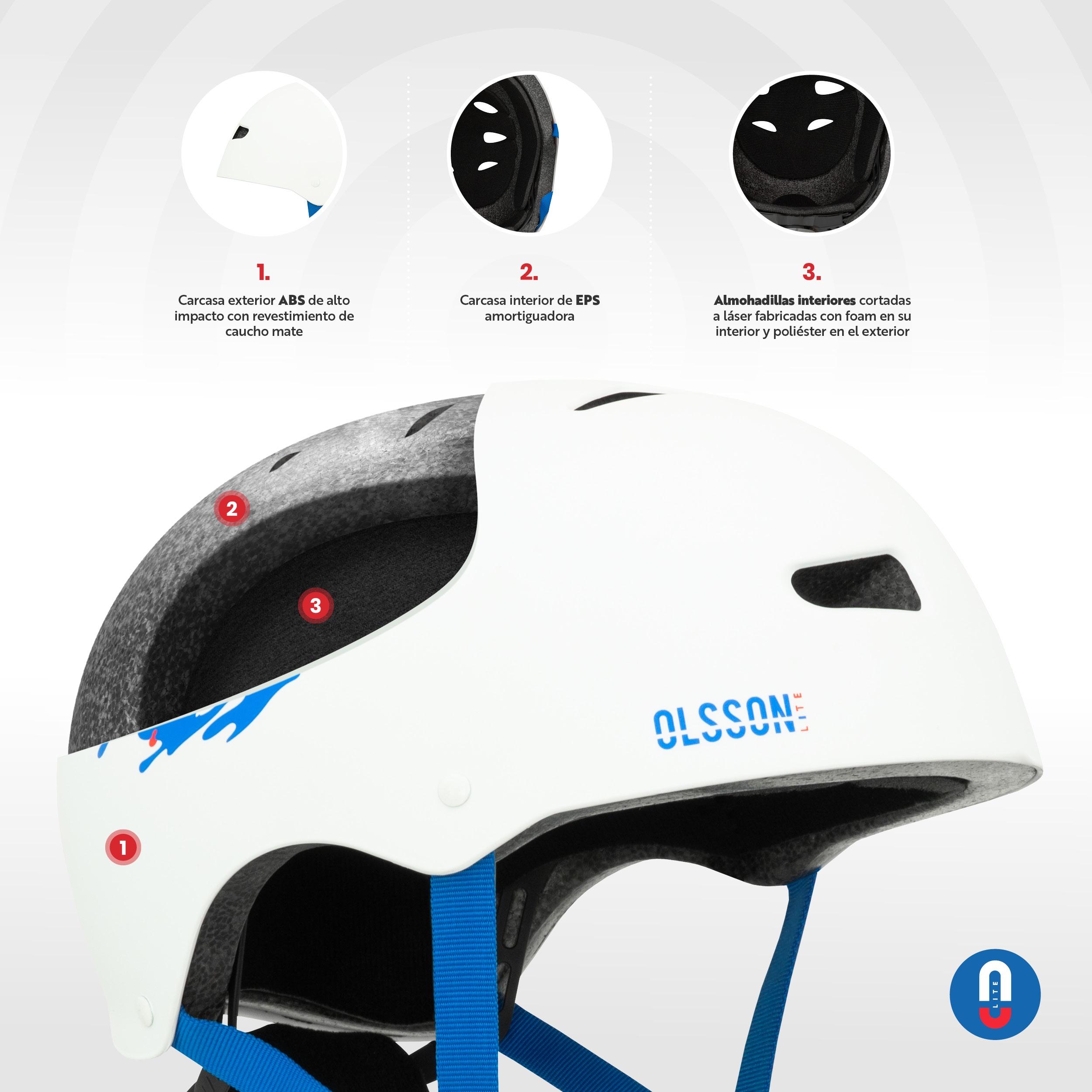 Casco skate niños Olsson and Brothers - Blanco Blanco-4