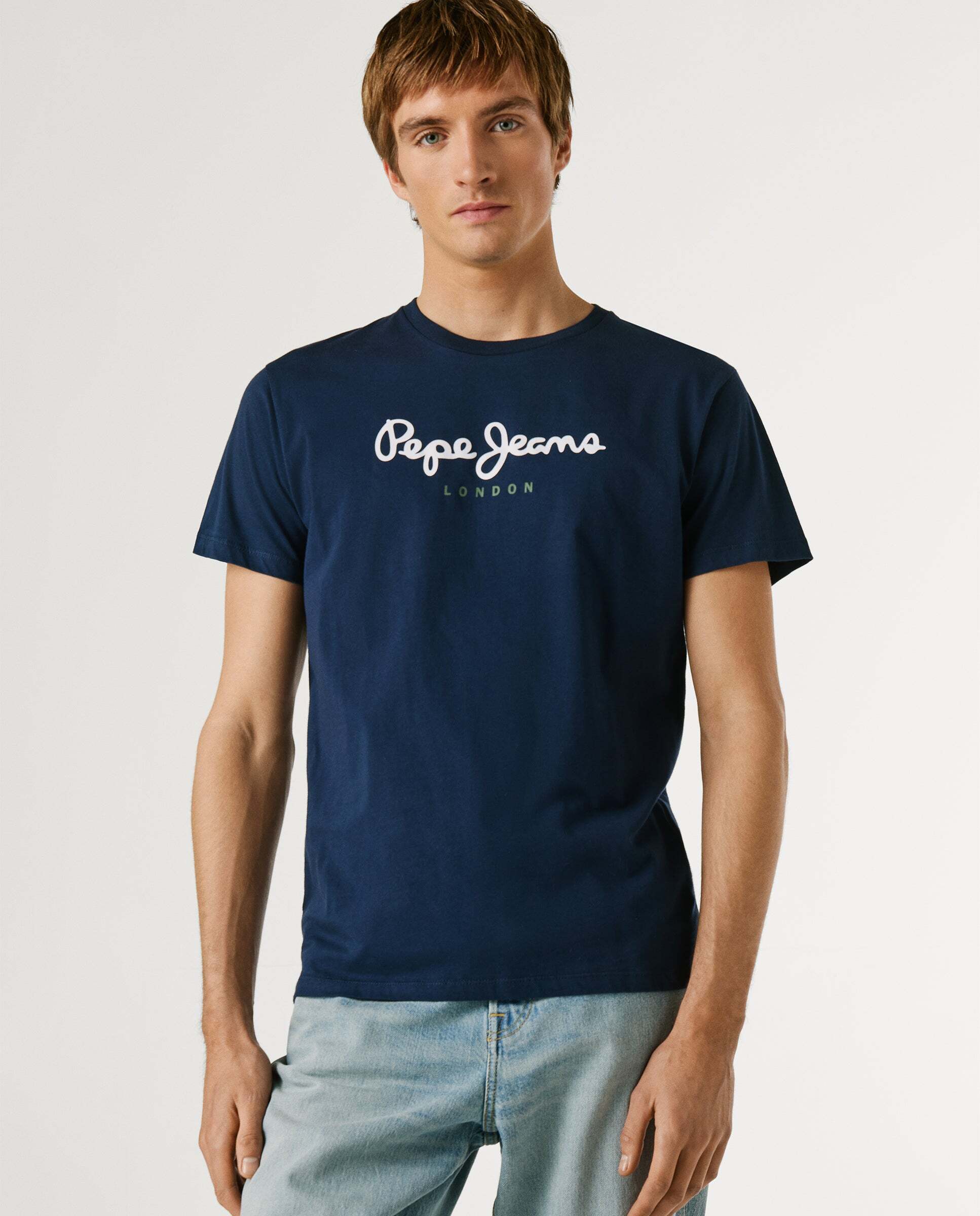 Camiseta de hombre logo estampado fit regular - Pepe Jeans - Azul Azul-1