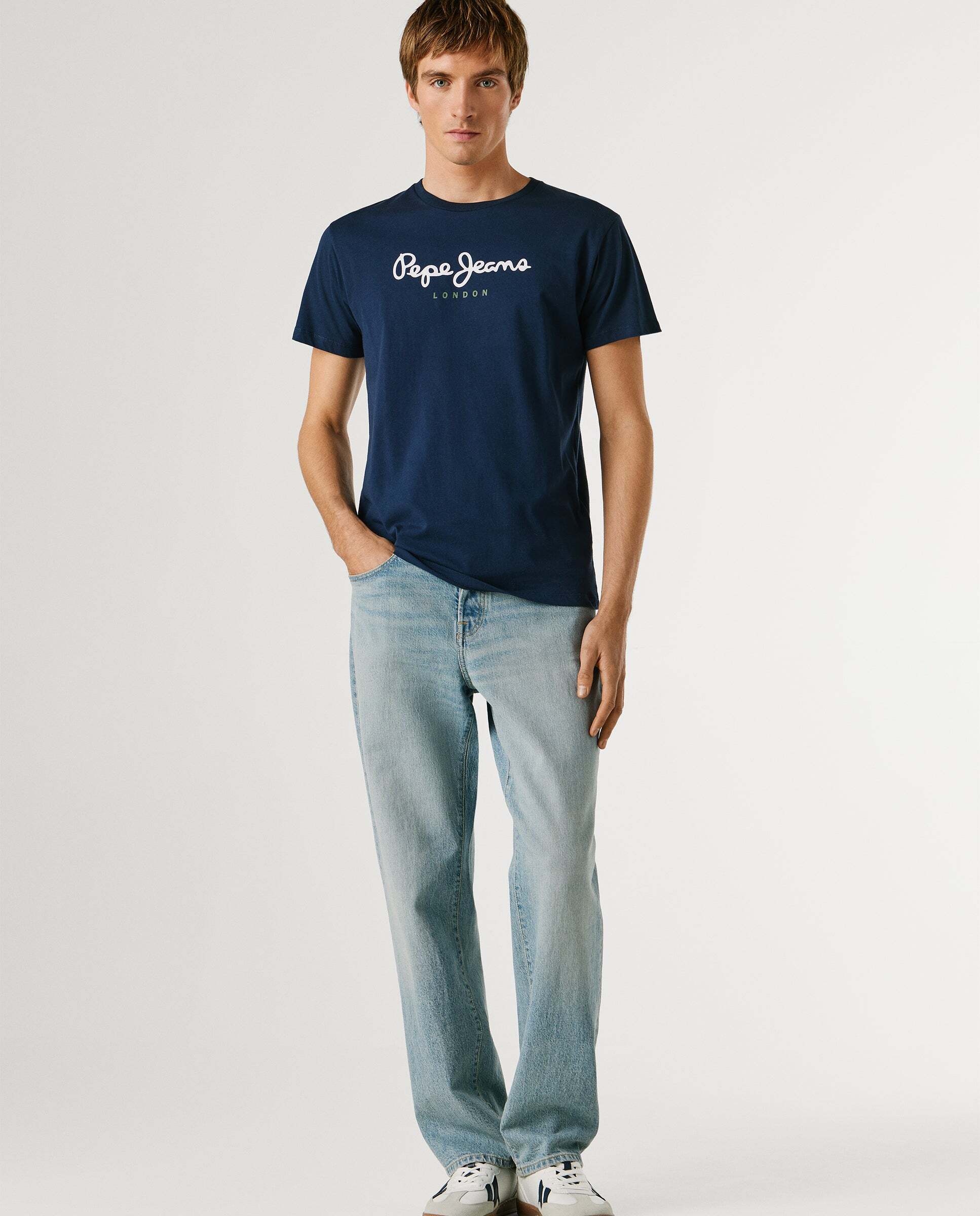 Camiseta de hombre logo estampado fit regular - Pepe Jeans - Azul Azul-2