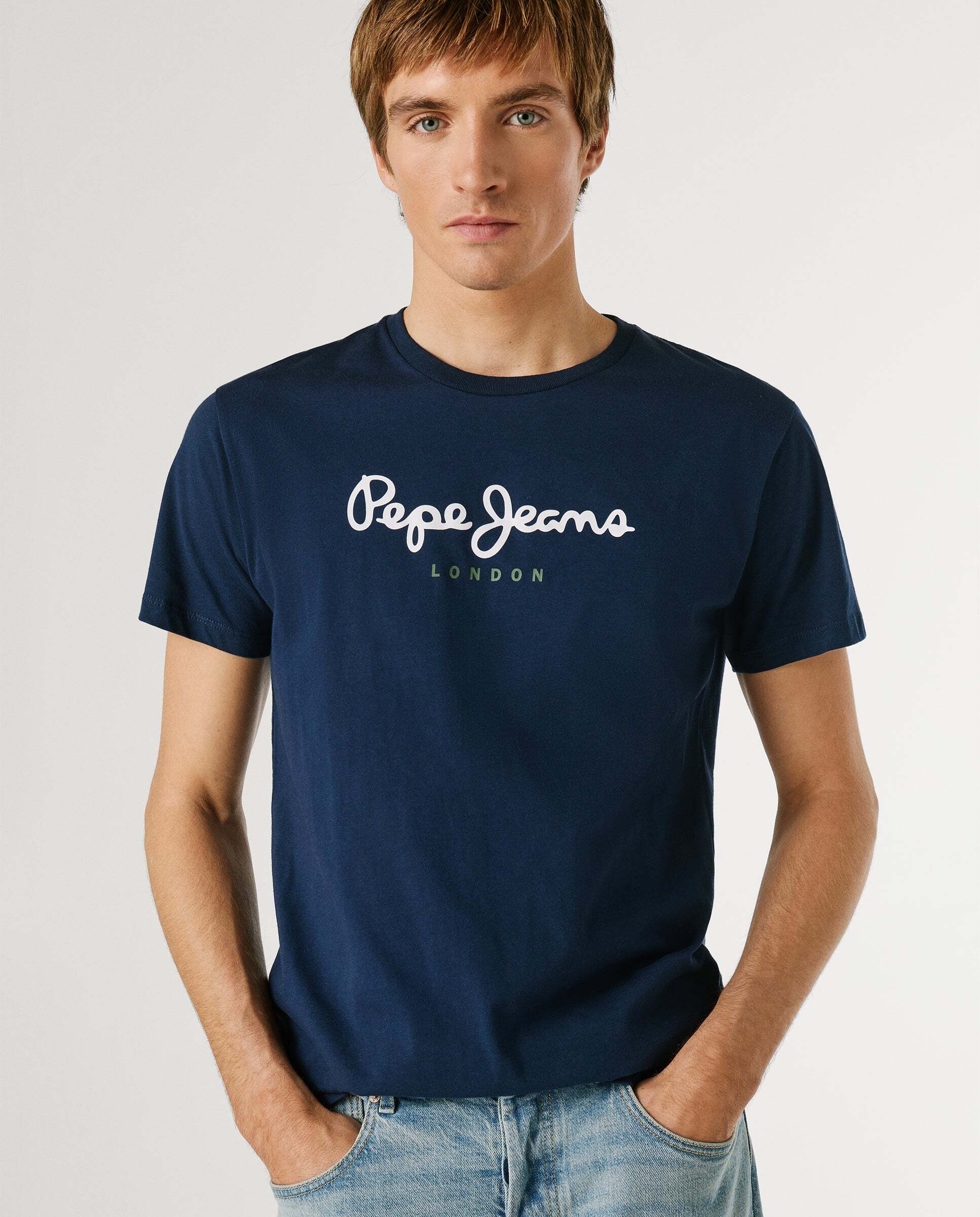 Camiseta de hombre logo estampado fit regular - Pepe Jeans - Azul Azul-6