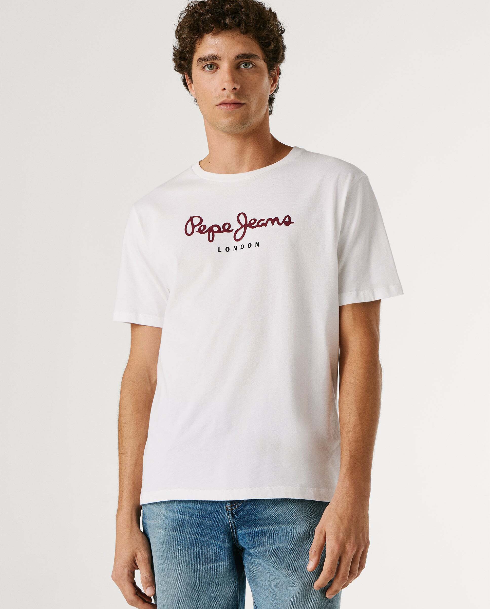 Imagen 0 de Camiseta de hombre logo estampado fit regular Blanco