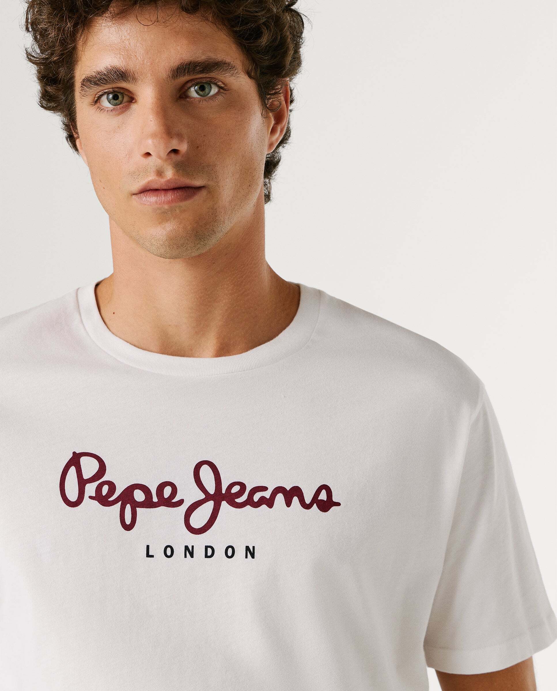 Camiseta de hombre logo estampado fit regular - Pepe Jeans - Blanco Blanco-4