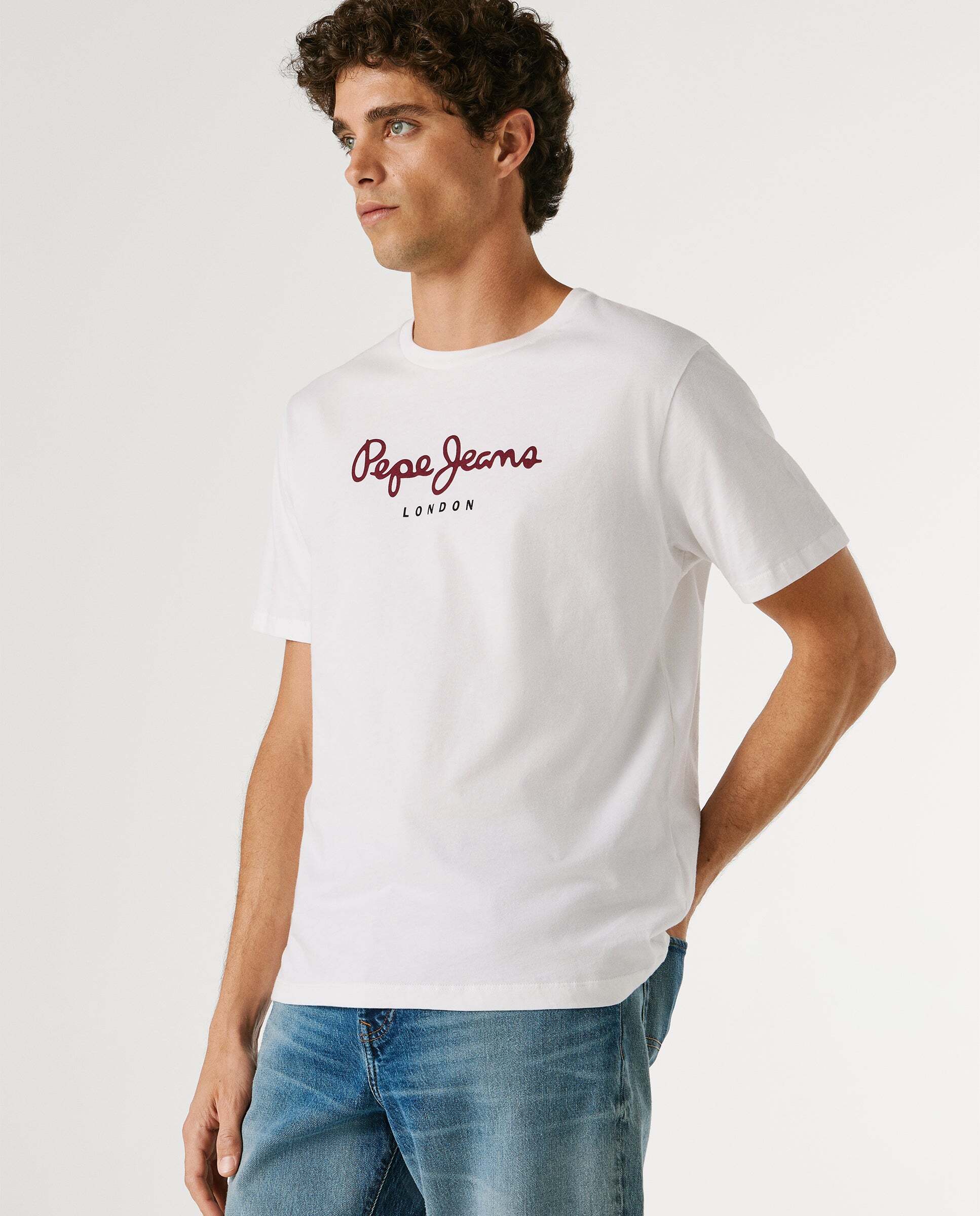 Camiseta de hombre logo estampado fit regular - Pepe Jeans - Blanco Blanco-6