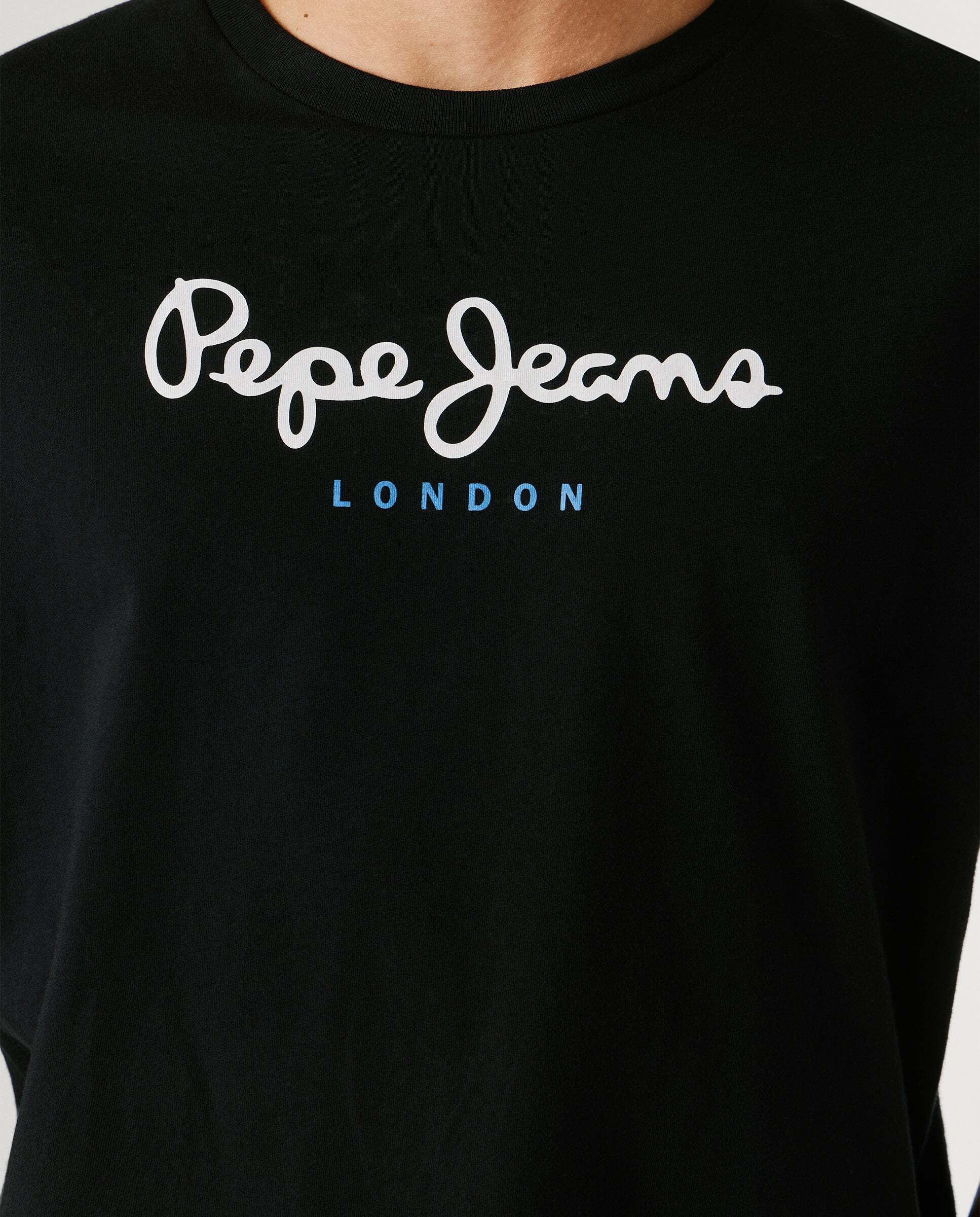 Camiseta de hombre logo estampado fit regular - Pepe Jeans - Negro Negro-7