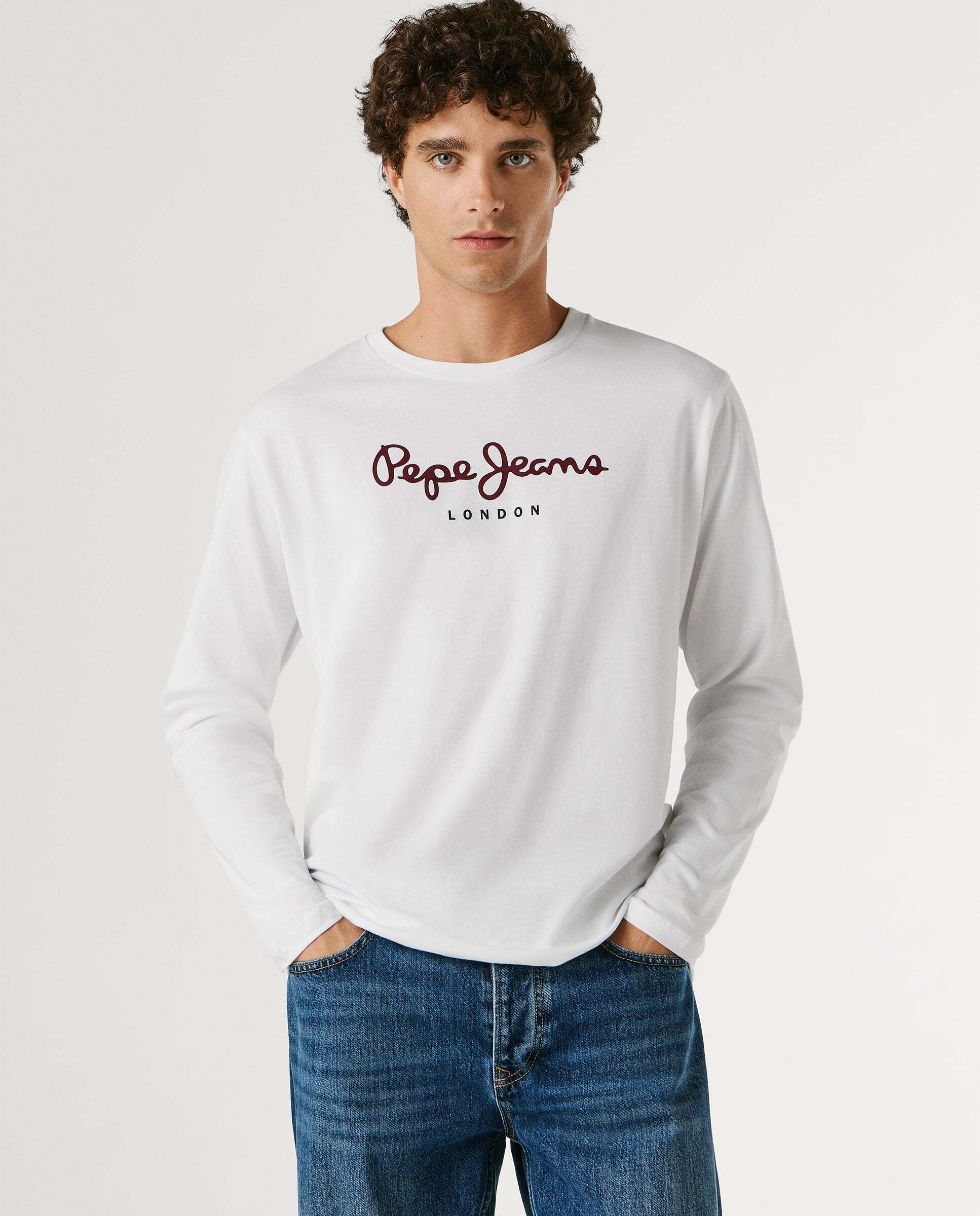 Imagen 0 de Camiseta de hombre manga larga fit regular Azul