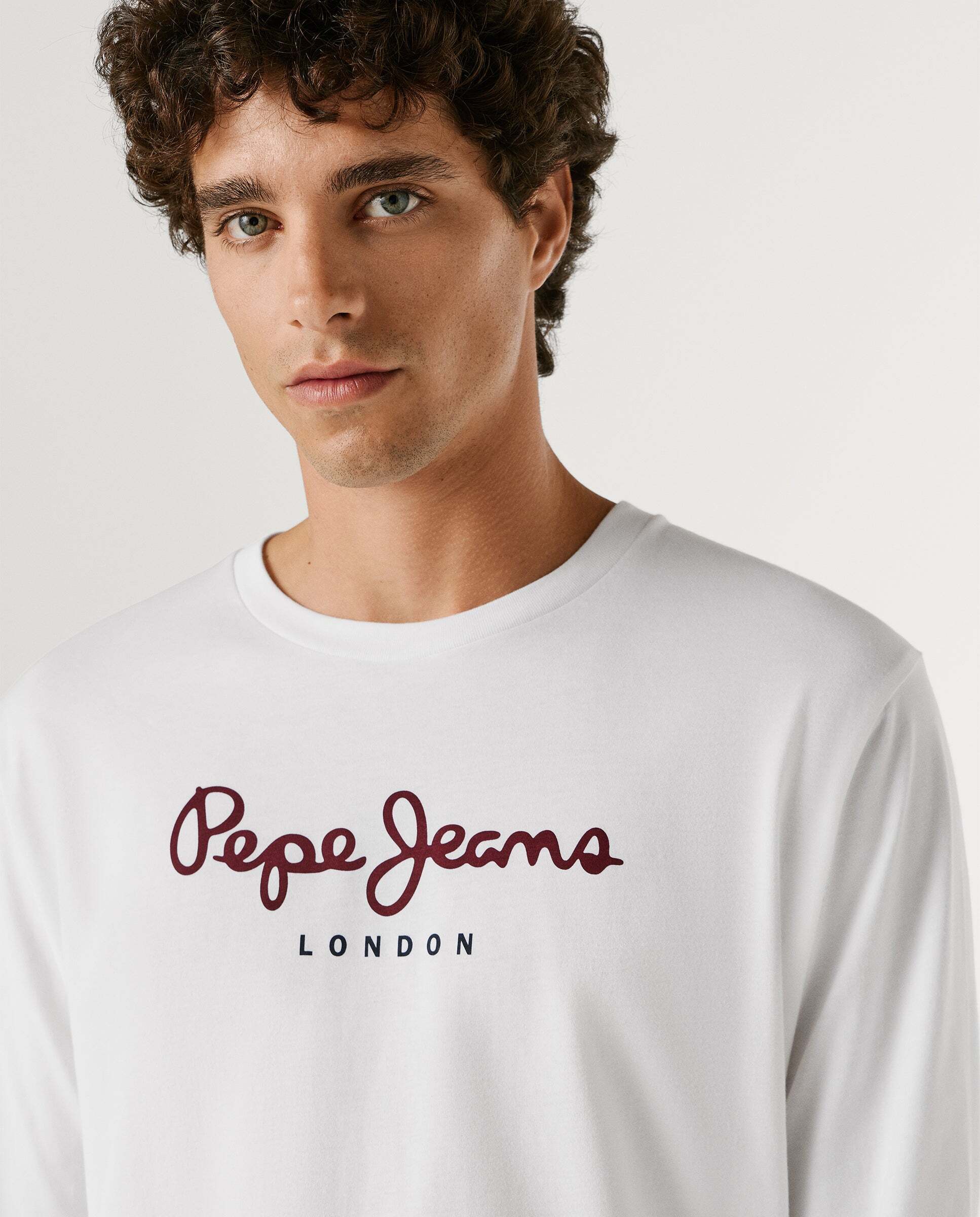 Camiseta de hombre manga larga fit regular - Pepe Jeans - Blanco Blanco-4
