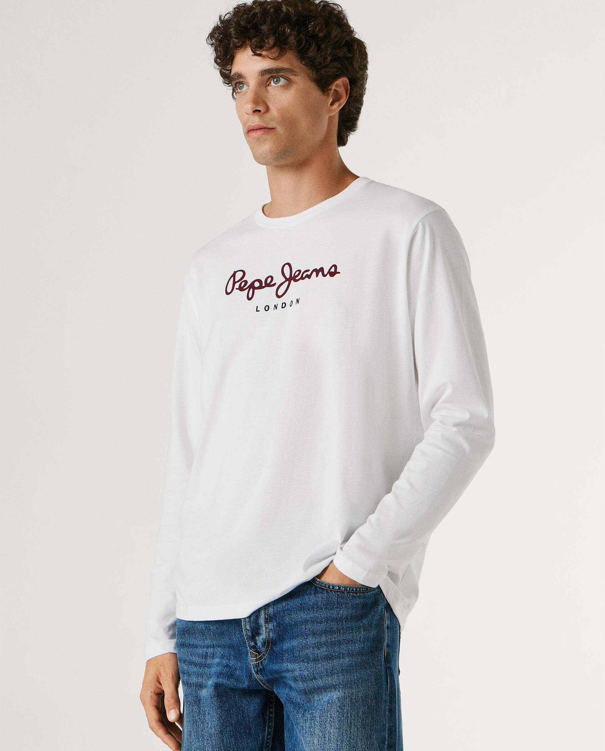Camiseta de hombre manga larga fit regular - Pepe Jeans - Blanco Blanco-5
