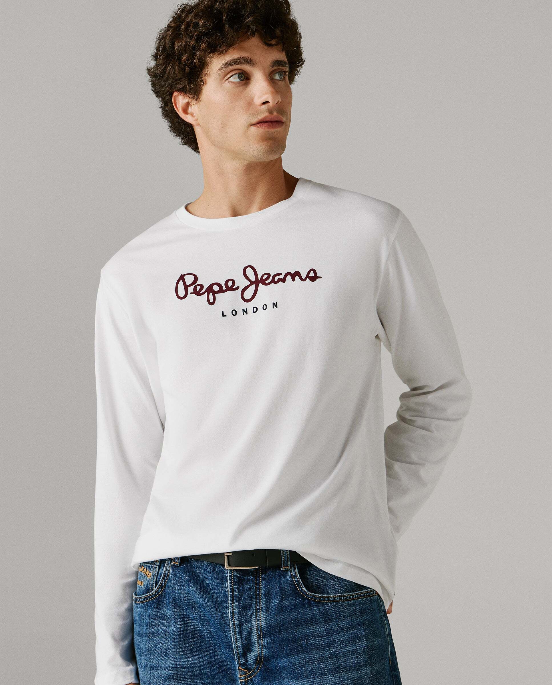 Camiseta de hombre manga larga fit regular - Pepe Jeans - Blanco Blanco-6