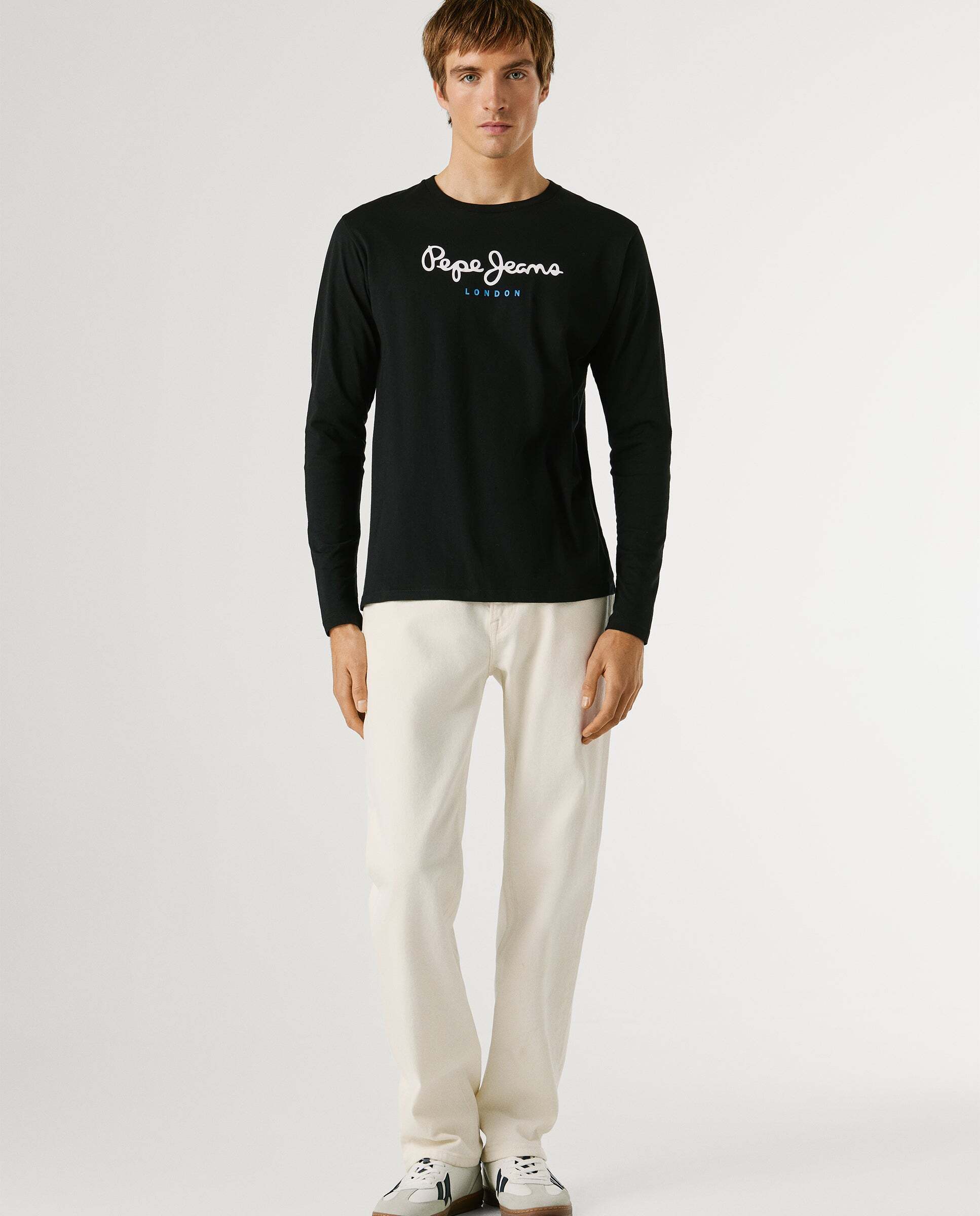 Camiseta de hombre manga larga fit regular - Pepe Jeans - Negro Negro-2