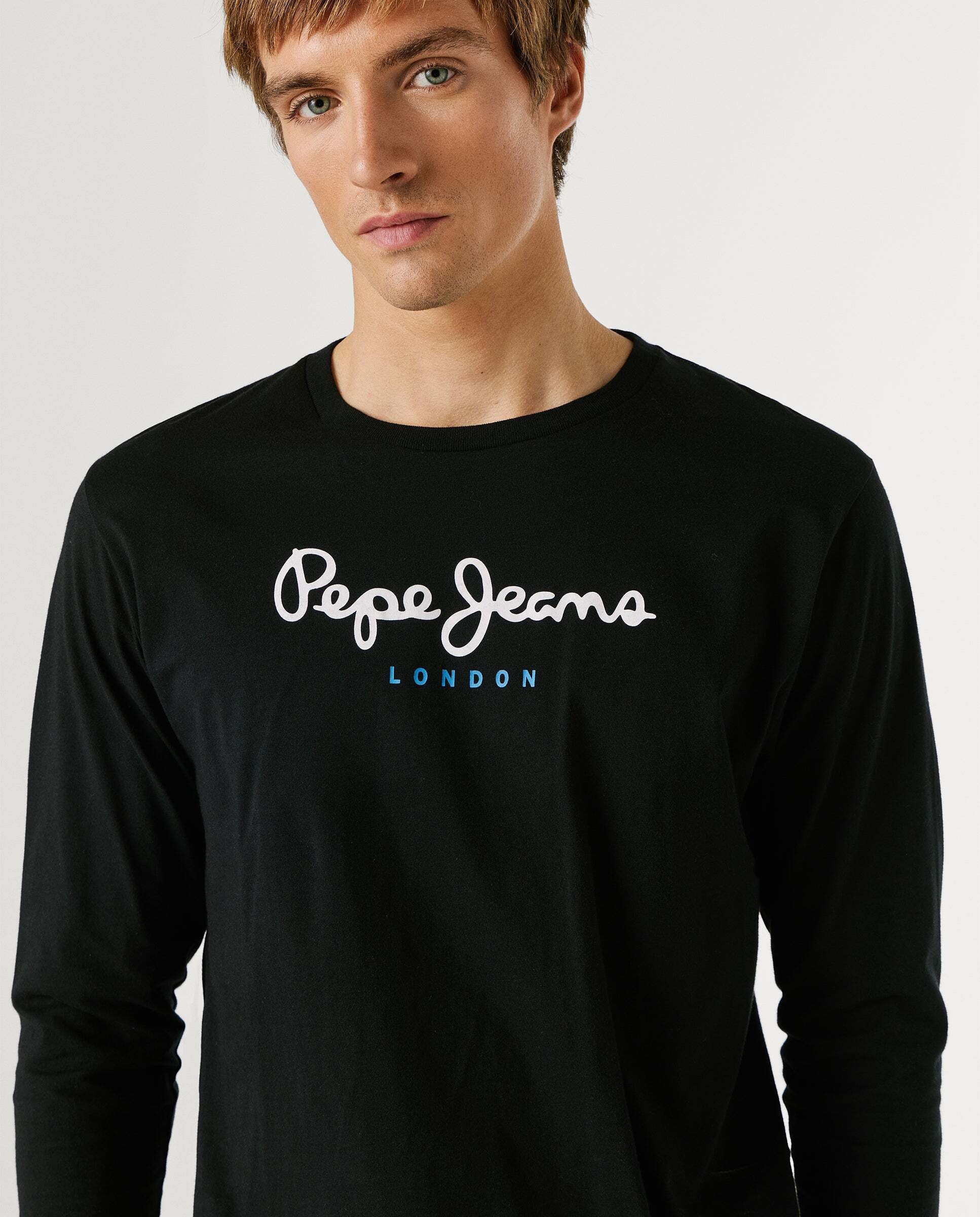 Camiseta de hombre manga larga fit regular - Pepe Jeans - Negro Negro-4